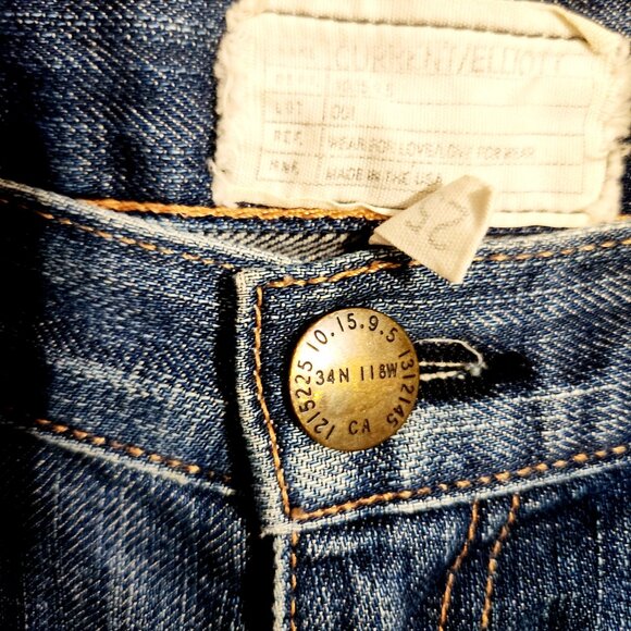 Current Elliott | Women's Blue Distressed Skinny Jeans (Size 25) - Picture 6 of 12